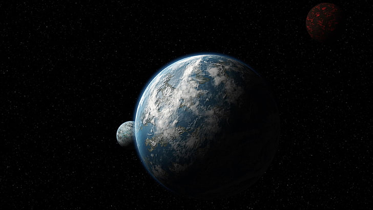 planet, fantasy art, sci-fi, outer space, space art, earth