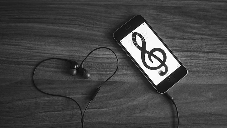 HD wallpaper: music, love, heart, phone, cell phone, black, black and white  | Wallpaper Flare