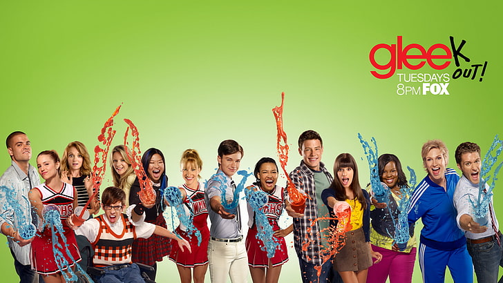 Glee TV Cast, smiling, crowd, group of people, large group of people