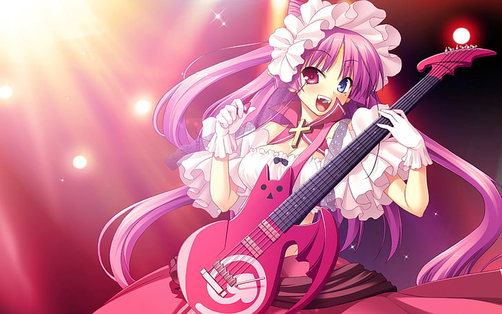 pink haired female anime character illustration, ozawa akifumi, HD wallpaper