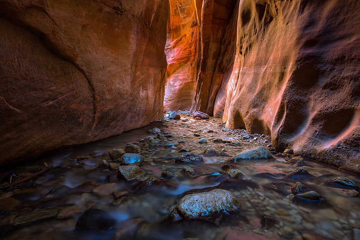 rock, canyon, water, nature, Utah, solid, rock - object, rock formation