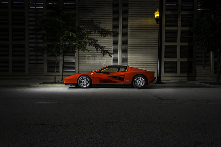 Ferrari, Testarossa, F110, Side view, Night, mode of transportation, HD wallpaper