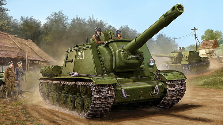 war, ISU-152, Soviet Army, World War II, military, armed forces, HD wallpaper