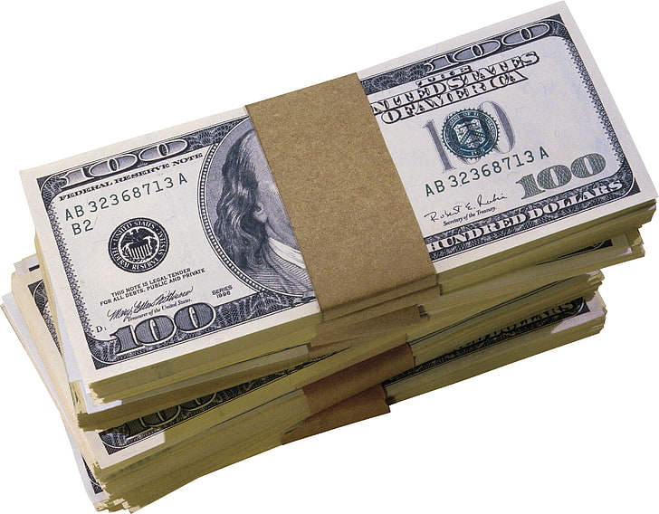 100 US dollar banknote bundle, pack, bucks, money, currency, finance