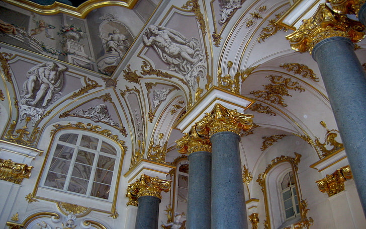 Hermitage St. Petersburg Interior Hermitage The Main Staircase Ceiling, HD wallpaper
