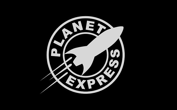 Futurama, logo, minimalism, Planet Express