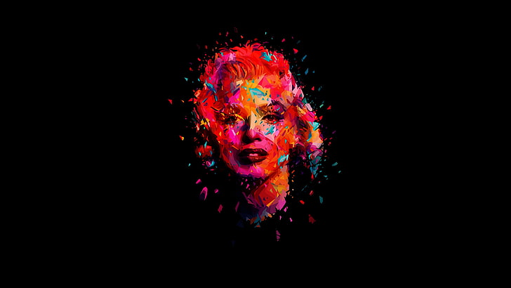 multicolored Marilyn Monroe wallpaper, face, model, actress, singer