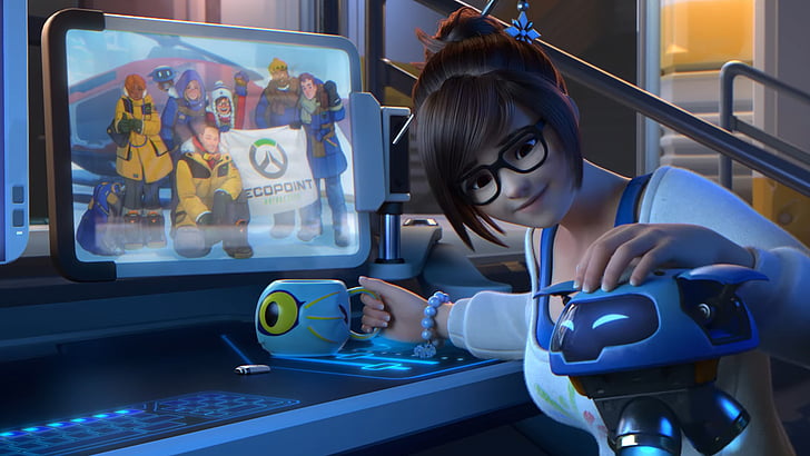 Video Game, Overwatch, Mei (Overwatch), one person, science