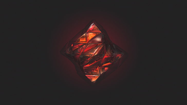 diamond red and orange logo illustration, Justin Maller, abstract