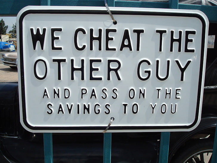 cheat, funny, humor, quotes, sadic, sign, statement, text, communication, HD wallpaper