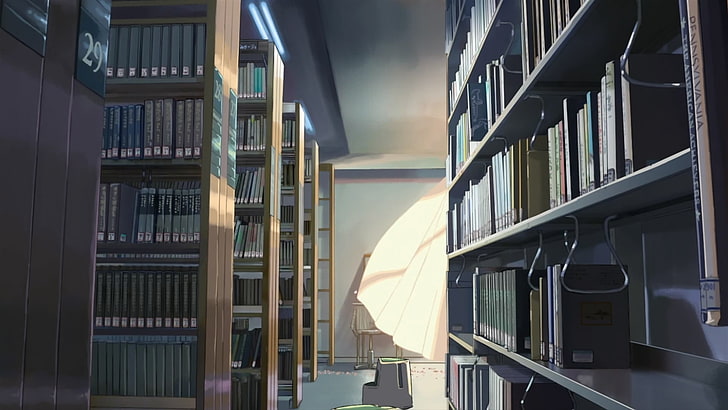 5 Centimeters Per Second, anime, shelf, building, book, publication, HD wallpaper