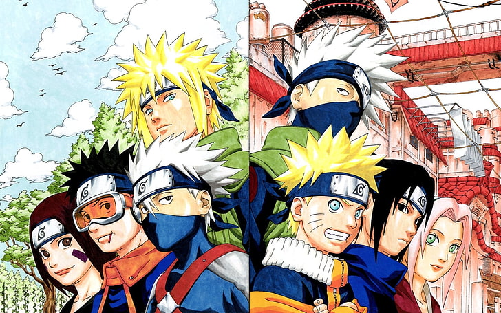 Naruto characters collage, Naruto Shippuuden, Hatake Kakashi, HD wallpaper