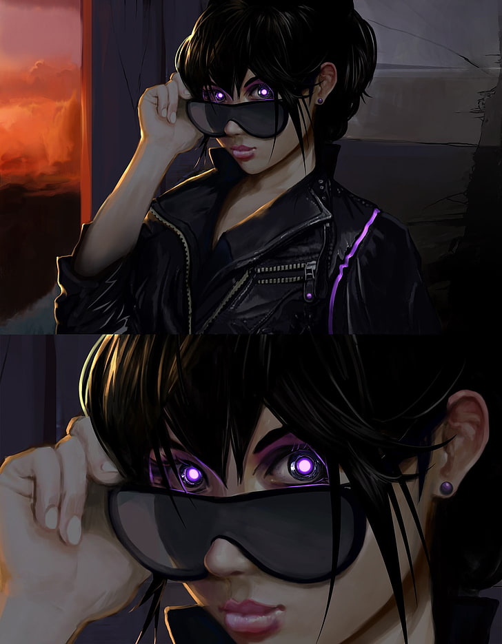 female character illustration, cyberpunk, futuristic, fashion