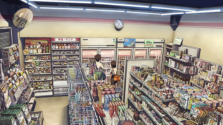 grocery store illustration, Makoto Shinkai, 5 Centimeters Per Second