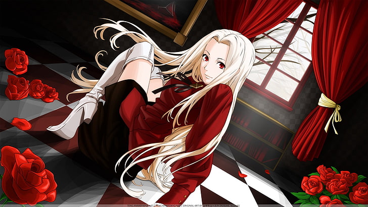 white haired female anime character digital wallpaper, anime girls, HD wallpaper