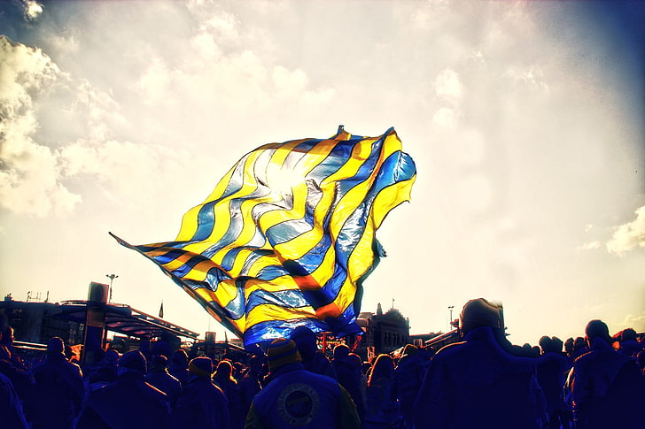 Fenerbahçe, Soccer Clubs, Sun Rays, group of people, sky, crowd, HD wallpaper