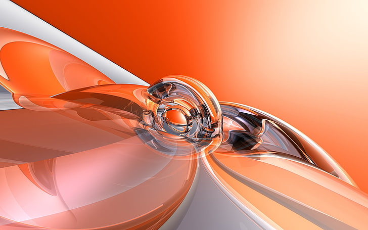 orange and black abstract digital wallpapr, ball, background