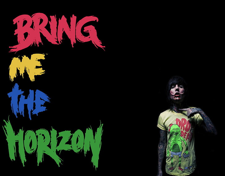 Bring Me the Horizon, Metalcore, Oliver Sykes, text, western script