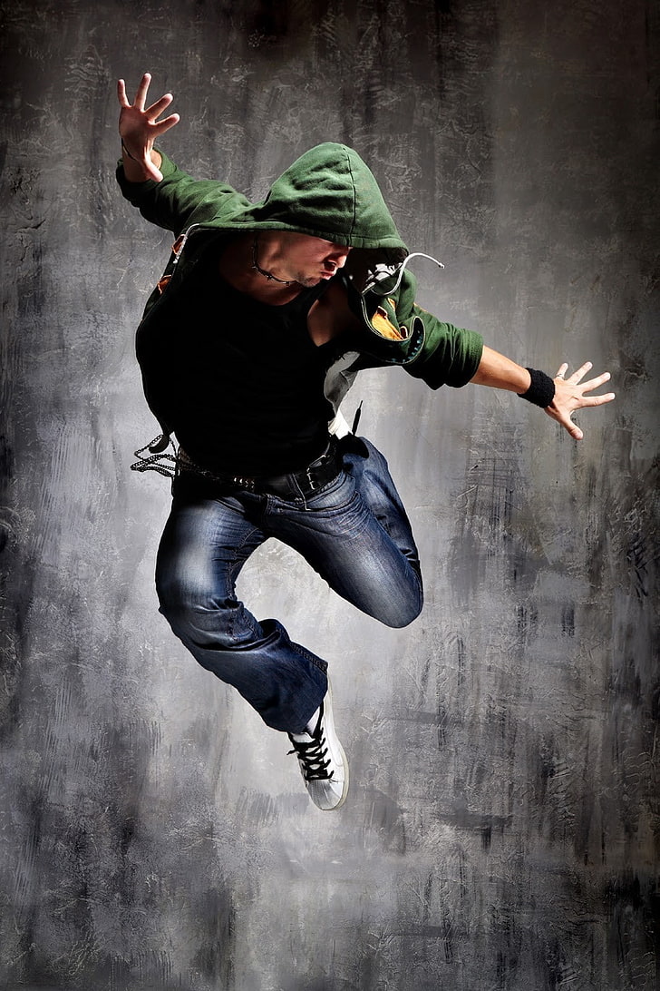 dancing, breakdance, full length, one person, jumping, mid-air
