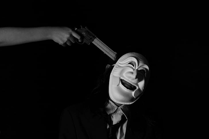 anonymous, black and white, blackmailing, crime, criminal, danger