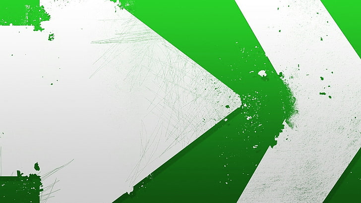 white arrow, green, simple, arrows (design), digital art, artwork, HD wallpaper