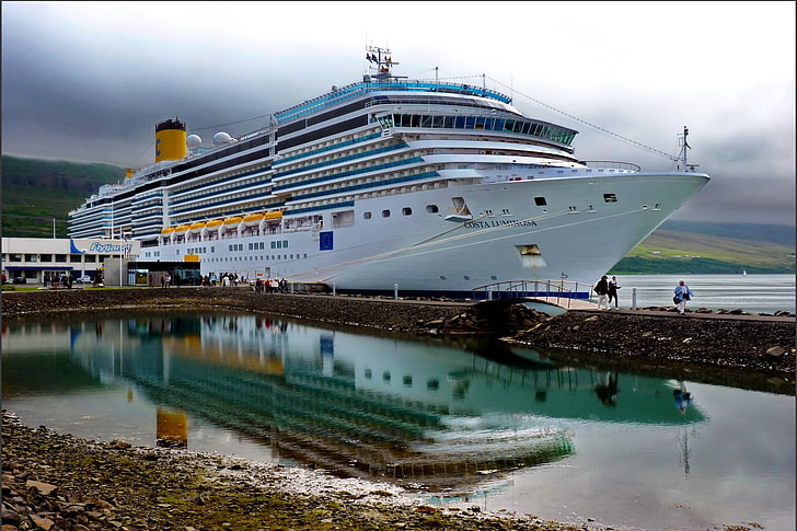 cruise ship, vehicle, water, nautical vessel, transportation, HD wallpaper