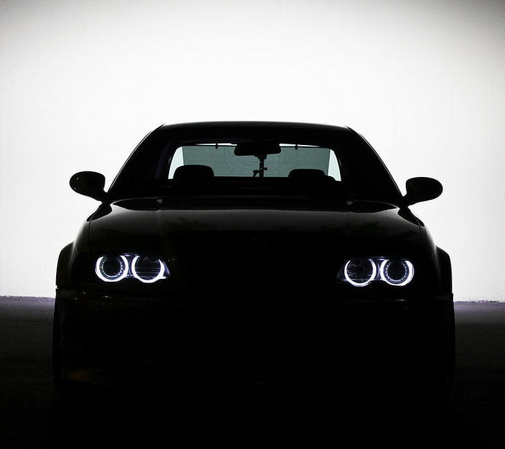 black car, BMW M3 E46, Angel Eyes, E-46, mode of transportation, HD wallpaper