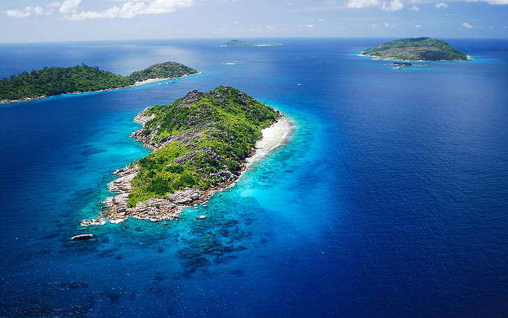 Island Hopping Indian Ocean Seychelles View From The Air Photo 2560×1600, HD wallpaper