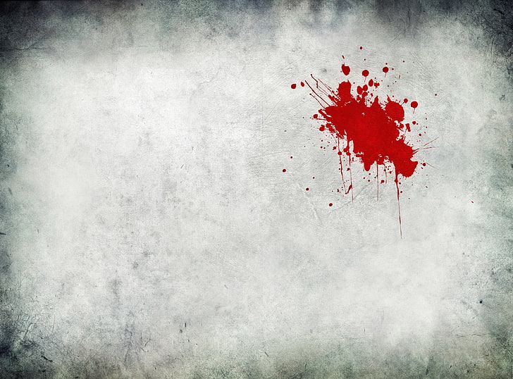 Blood Splash, red, gray, and white paint splatter illustration, HD wallpaper