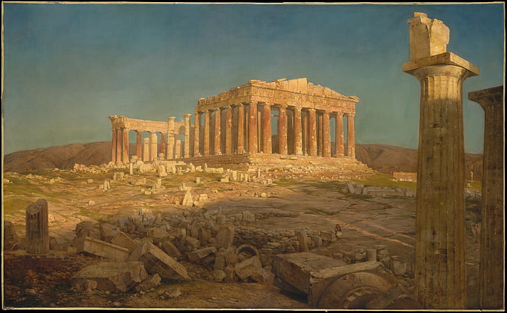 Greek mythology, Frederic Edwin Church, The Parthenon, HD wallpaper