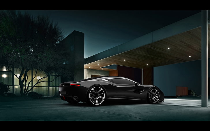 black coupe, 2013, aston, concept, dbc, martin, supercar, HD wallpaper