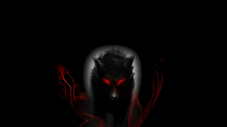 wolf, dark, creepy, fearful, werewolf, frightening, black, darkness