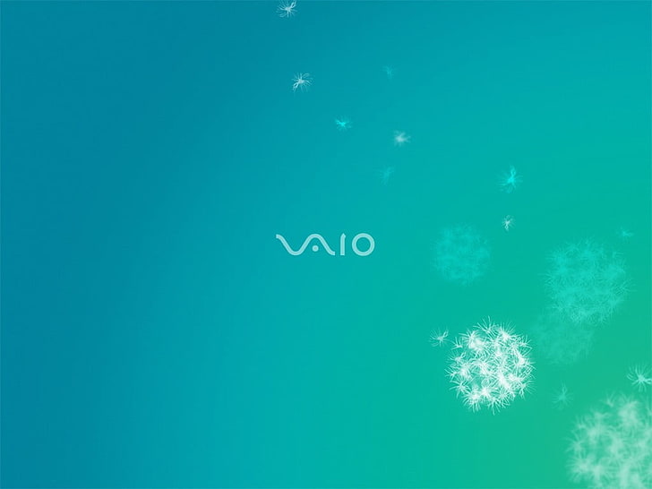 Sony VAIO logo, blue, no people, copy space, nature, colored background, HD wallpaper