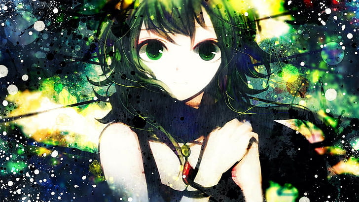 Vocaloid, Megpoid Gumi, anime, portrait, one person, looking at camera