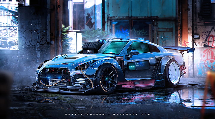 Khyzyl Saleem, car, Nissan GT-R, futuristic, mode of transportation, HD wallpaper