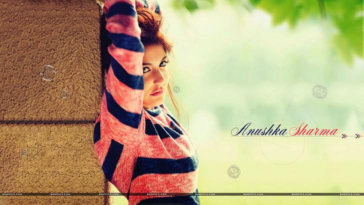 Anushka Sharma Looks Cute, women's red and black long sleeve shirt