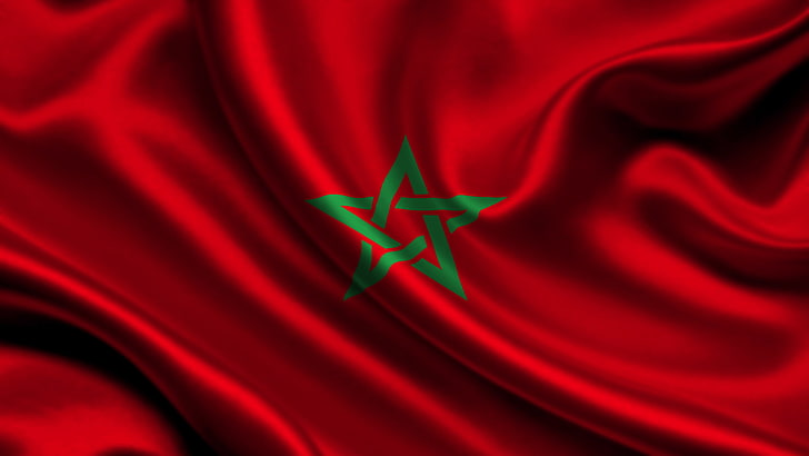 red satin textile, flag, marocco, Morocco