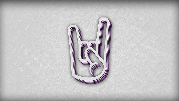 hand sign logo, metal music, 2D, indoors, no people, still life