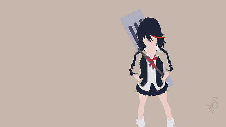Kill la Kill illustration, Matoi Ryuuko, anime, anime vectors, HD wallpaper