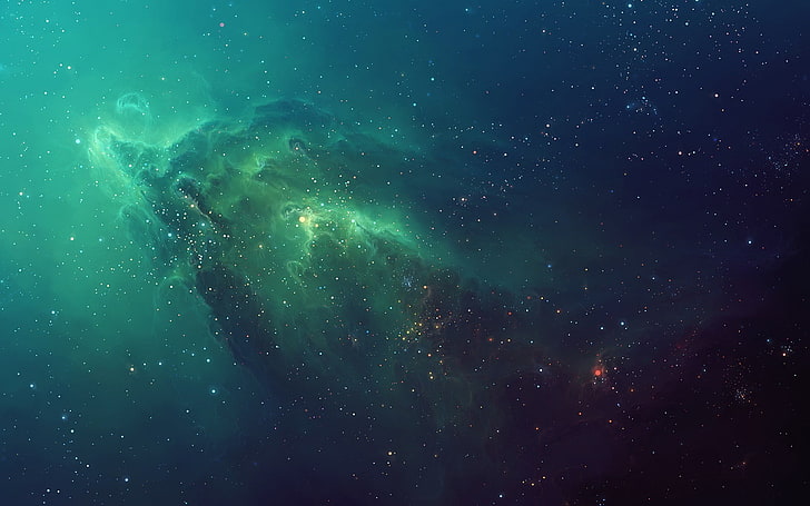 space, TylerCreatesWorlds, universe, astronomy, nature, green color, HD wallpaper