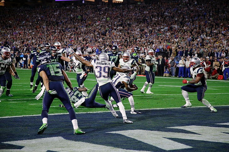 NFL, Super Bowl, Seattle Seahawks, New England Patriots, HD wallpaper