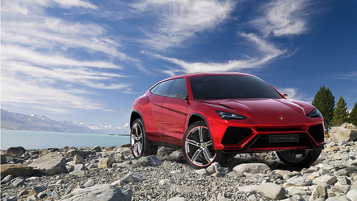 Lamborghini Urus, concept cars, red cars, SUV, mode of transportation