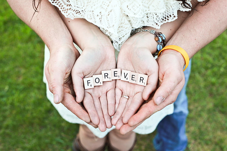 forever tablet, hands, love, romance, human Hand, people, holding, HD wallpaper