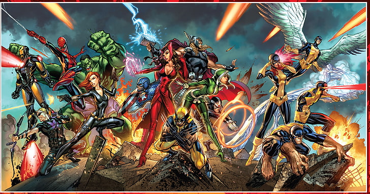 Captain America, Cyclops, Hawkeye, hulk, Iron man, Marvel Comics, HD wallpaper