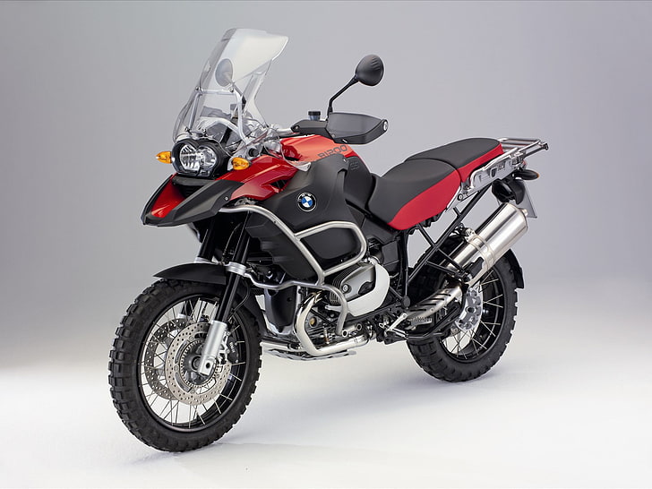 BMW R 1200 GS Red, mode of transportation, motorcycle, land vehicle