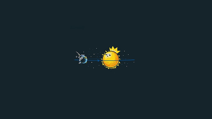 king sun and bomb illustration, minimalism, threadless, space