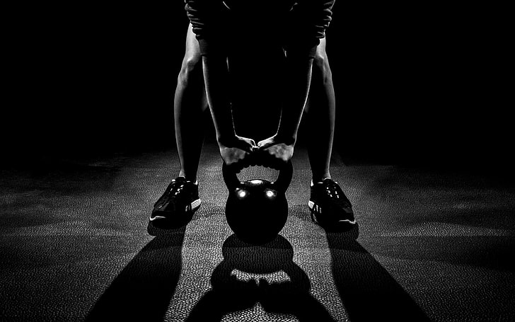 Kettlebell Man Workout, black kettle bell, Sports, Other, one person, HD wallpaper