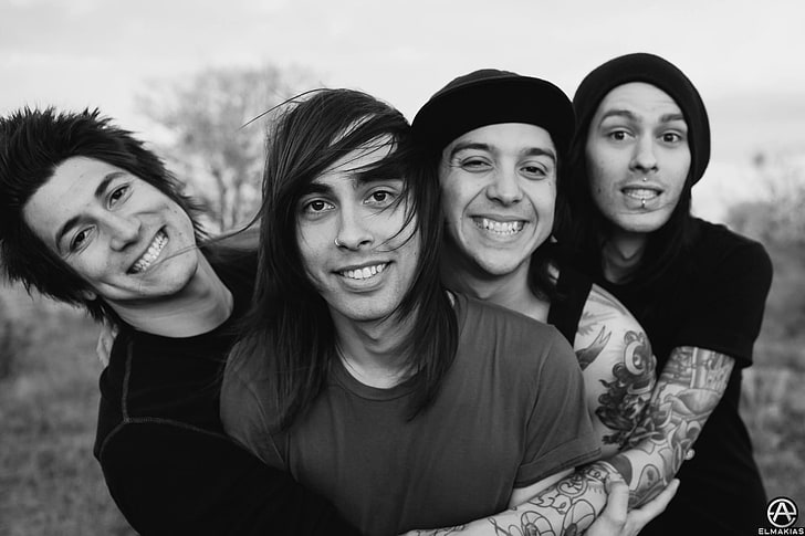 pierce the veil, portrait, looking at camera, group of people, HD wallpaper