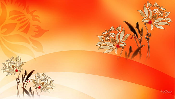 Flowers For Prosperity, orange, fall, bright, layers, poppy, summer, HD wallpaper