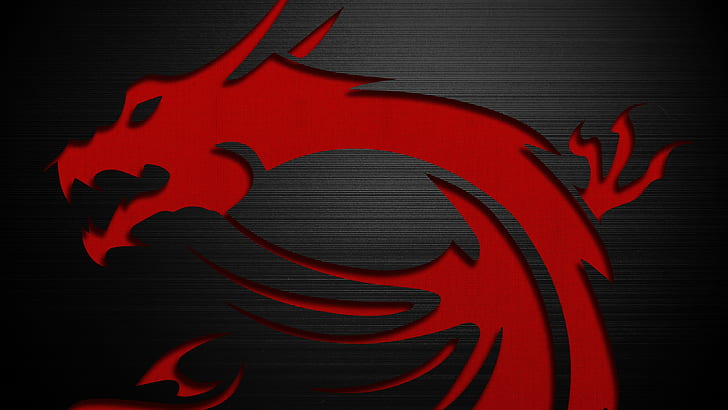 msi dragon logo pc gaming technology hardware texture, red